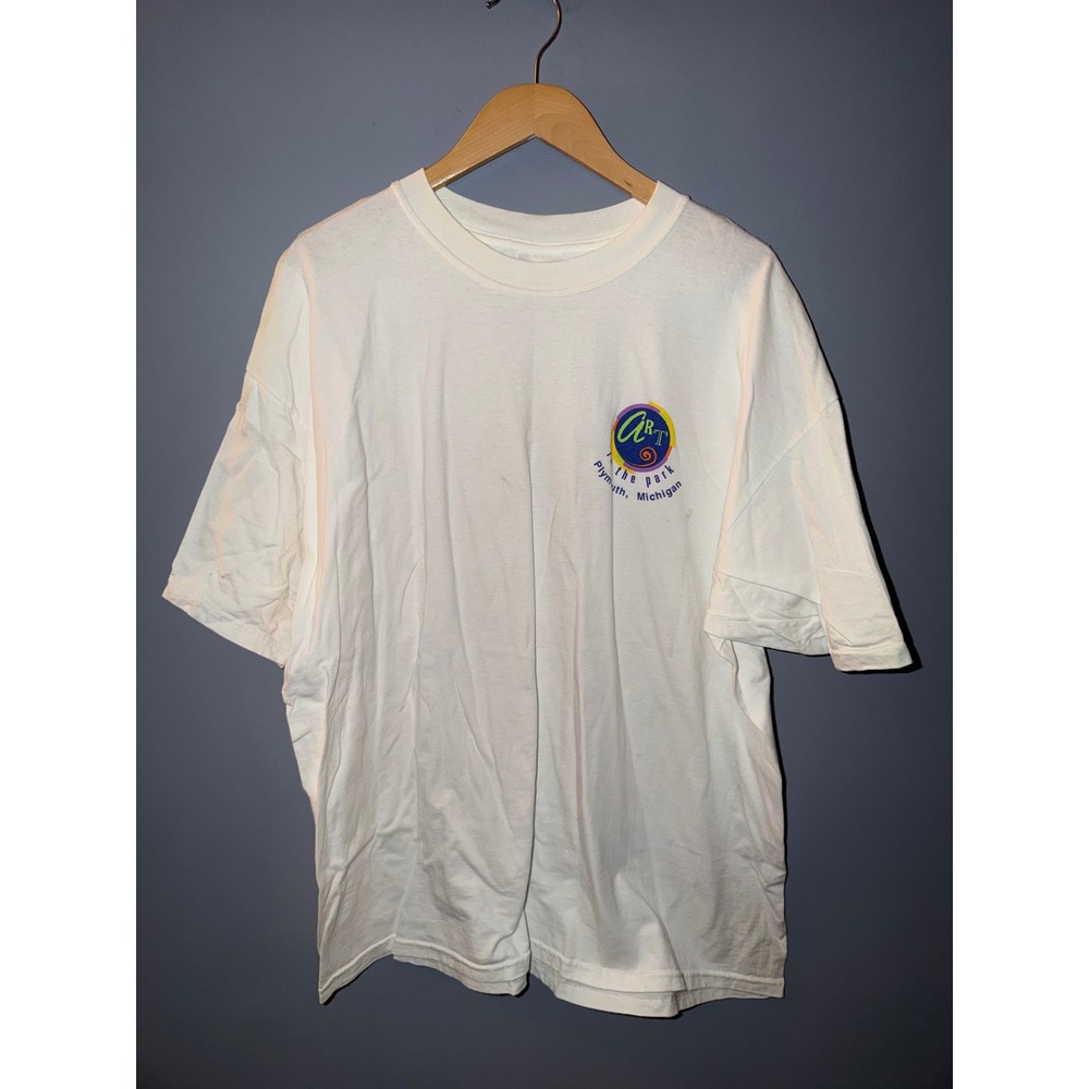 Vintage Gildan Art in the Park‎ Plymouth Michigan T-Shirt White XXL Heavyweight
